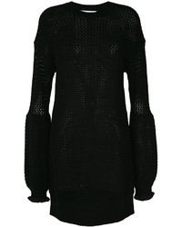 schwarzes Strick Kleid aus Netzstoff von MCQ