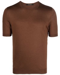 schwarzes Strick Seide T-Shirt mit einem Rundhalsausschnitt von Tagliatore