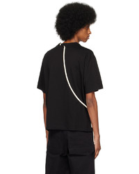 schwarzes Strick Spitze T-Shirt mit einem Rundhalsausschnitt von Craig Green