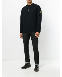 schwarzes Strick Sweatshirt von Stone Island