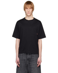 schwarzes Strick T-Shirt mit einem Rundhalsausschnitt von Acne Studios