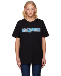 schwarzes Strick T-Shirt mit einem Rundhalsausschnitt von Alexander McQueen