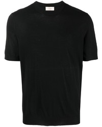 schwarzes Strick T-Shirt mit einem Rundhalsausschnitt von Altea
