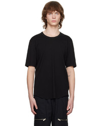 schwarzes Strick T-Shirt mit einem Rundhalsausschnitt von Attachment