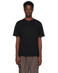 schwarzes Strick T-Shirt mit einem Rundhalsausschnitt von Auralee