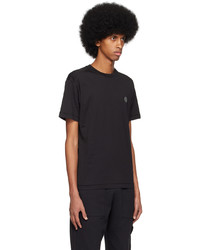 schwarzes Strick T-Shirt mit einem Rundhalsausschnitt von Stone Island