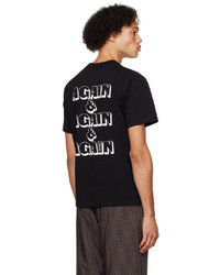 schwarzes Strick T-Shirt mit einem Rundhalsausschnitt von Sacai