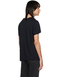 schwarzes Strick T-Shirt mit einem Rundhalsausschnitt von A.P.C.