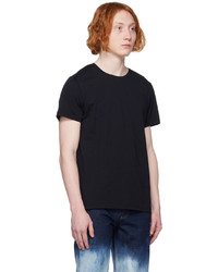 schwarzes Strick T-Shirt mit einem Rundhalsausschnitt von A.P.C.