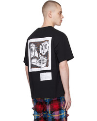 schwarzes Strick T-Shirt mit einem Rundhalsausschnitt von Charles Jeffrey Loverboy