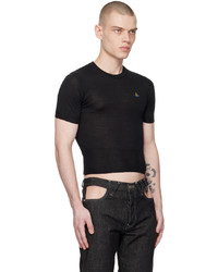 schwarzes Strick T-Shirt mit einem Rundhalsausschnitt von Vivienne Westwood