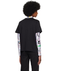 schwarzes Strick T-Shirt mit einem Rundhalsausschnitt von Coperni