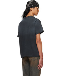 schwarzes Strick T-Shirt mit einem Rundhalsausschnitt von Guess Jeans U.S.A.