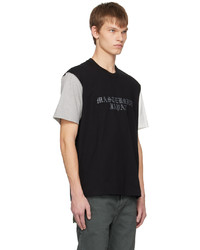 schwarzes Strick T-Shirt mit einem Rundhalsausschnitt von Mastermind Japan