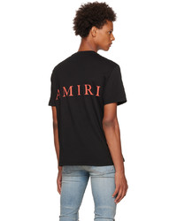 schwarzes Strick T-Shirt mit einem Rundhalsausschnitt von Amiri