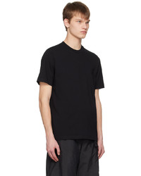 schwarzes Strick T-Shirt mit einem Rundhalsausschnitt von Jil Sander