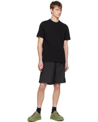 schwarzes Strick T-Shirt mit einem Rundhalsausschnitt von Jil Sander