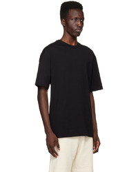 schwarzes Strick T-Shirt mit einem Rundhalsausschnitt von Dries Van Noten