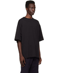 schwarzes Strick T-Shirt mit einem Rundhalsausschnitt von Dries Van Noten