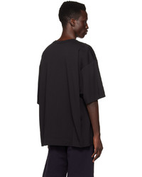 schwarzes Strick T-Shirt mit einem Rundhalsausschnitt von Dries Van Noten