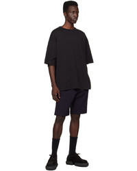 schwarzes Strick T-Shirt mit einem Rundhalsausschnitt von Dries Van Noten