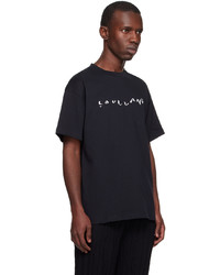 schwarzes Strick T-Shirt mit einem Rundhalsausschnitt von Soulland