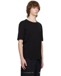 schwarzes Strick T-Shirt mit einem Rundhalsausschnitt von Attachment