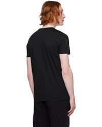 schwarzes Strick T-Shirt mit einem Rundhalsausschnitt von Lacoste