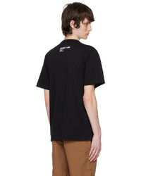 schwarzes Strick T-Shirt mit einem Rundhalsausschnitt von Helmut Lang
