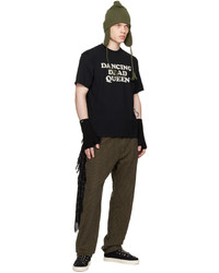 schwarzes Strick T-Shirt mit einem Rundhalsausschnitt von Undercover