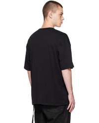 schwarzes Strick T-Shirt mit einem Rundhalsausschnitt von Ann Demeulemeester