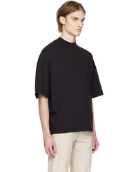 schwarzes Strick T-Shirt mit einem Rundhalsausschnitt von The Row