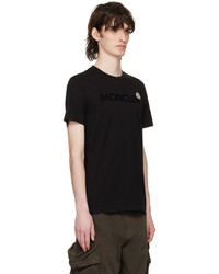 schwarzes Strick T-Shirt mit einem Rundhalsausschnitt von Moncler