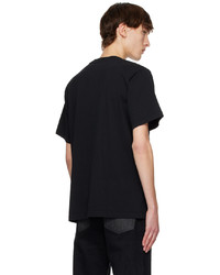 schwarzes Strick T-Shirt mit einem Rundhalsausschnitt von Helmut Lang