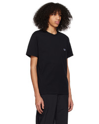 schwarzes Strick T-Shirt mit einem Rundhalsausschnitt von MAISON KITSUNÉ