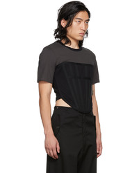 schwarzes Strick T-Shirt mit einem Rundhalsausschnitt von Dion Lee