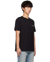 schwarzes Strick T-Shirt mit einem Rundhalsausschnitt von A.P.C.