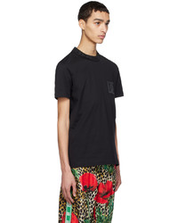 schwarzes Strick T-Shirt mit einem Rundhalsausschnitt von Dolce & Gabbana