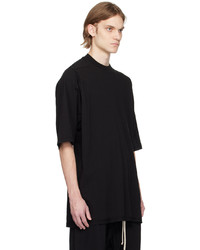 schwarzes Strick T-Shirt mit einem Rundhalsausschnitt von Rick Owens DRKSHDW