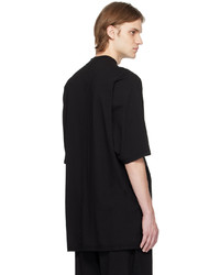 schwarzes Strick T-Shirt mit einem Rundhalsausschnitt von Rick Owens DRKSHDW