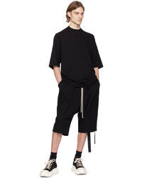 schwarzes Strick T-Shirt mit einem Rundhalsausschnitt von Rick Owens DRKSHDW