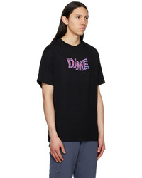 schwarzes Strick T-Shirt mit einem Rundhalsausschnitt von Dime