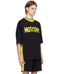 schwarzes Strick T-Shirt mit einem Rundhalsausschnitt von Moschino