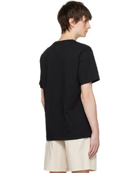 schwarzes Strick T-Shirt mit einem Rundhalsausschnitt von Saturdays Nyc