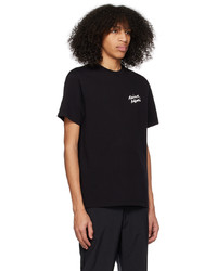 schwarzes Strick T-Shirt mit einem Rundhalsausschnitt von MAISON KITSUNÉ