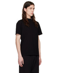 schwarzes Strick T-Shirt mit einem Rundhalsausschnitt von Les Tien