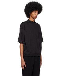 schwarzes Strick T-Shirt mit einem Rundhalsausschnitt von Rito Structure