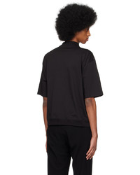 schwarzes Strick T-Shirt mit einem Rundhalsausschnitt von Rito Structure