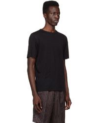 schwarzes Strick T-Shirt mit einem Rundhalsausschnitt von Dries Van Noten