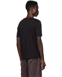 schwarzes Strick T-Shirt mit einem Rundhalsausschnitt von Dries Van Noten